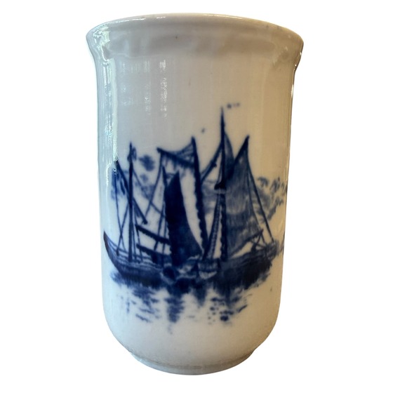 Maddock's Lamberton Works Other - Antique Maddock's Lamberton Works Royal Porcelain Beaker Tumbler Blue Sail Ship